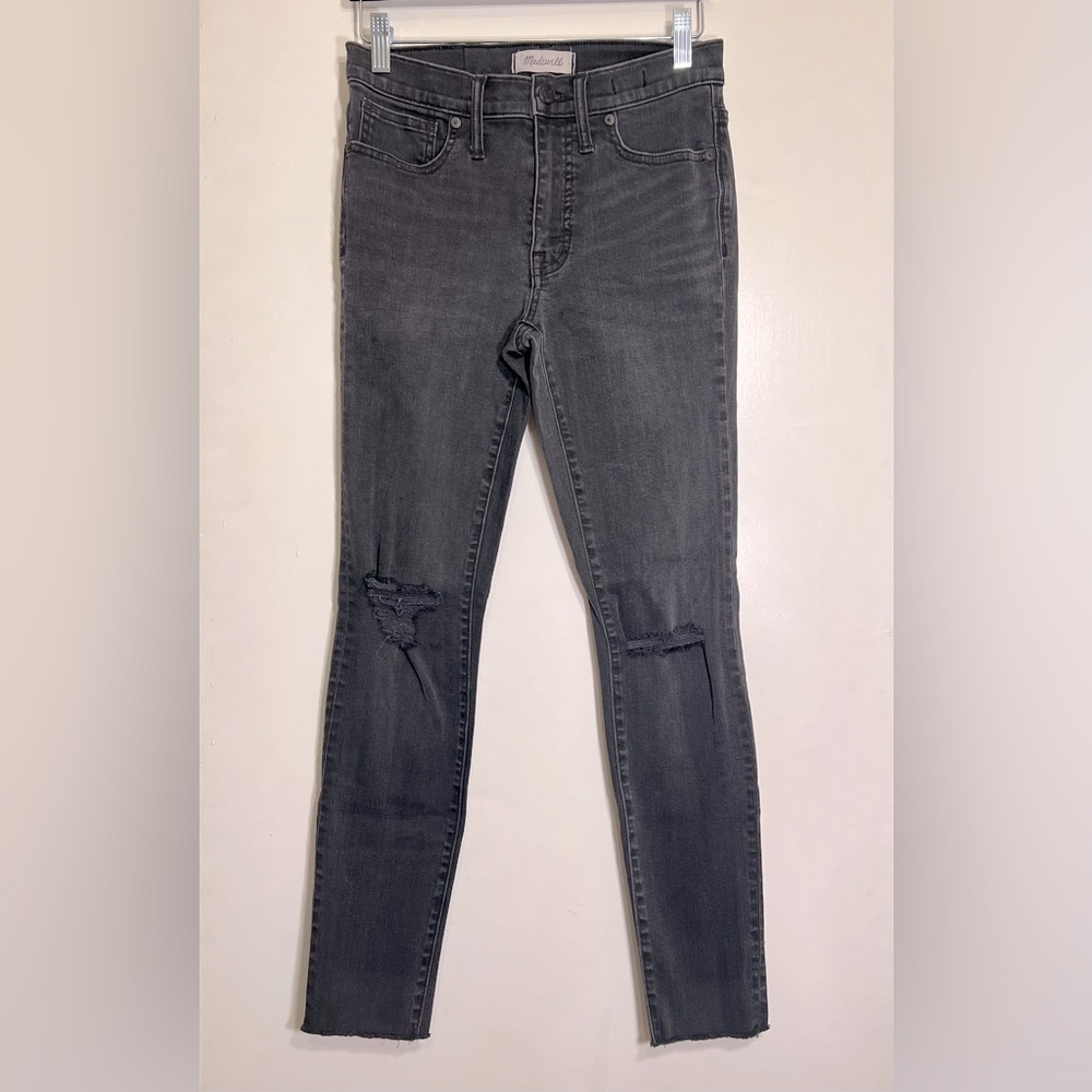 Madewell 9" High Rise Skinny Dark Gray Jeans